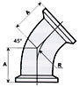 45� r�rb�j med TC, ASME-BPE, 316L